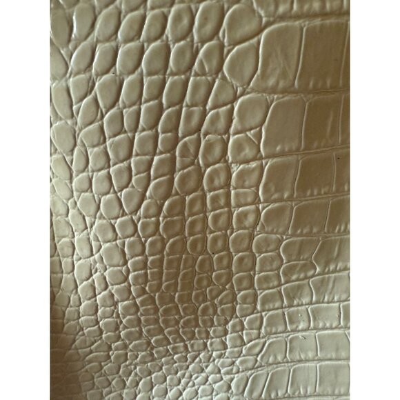 Liz Claiborne Cream Faux Crocodile Embossed Shoulder Tote Bag  Long Straps - Picture 4 of 12